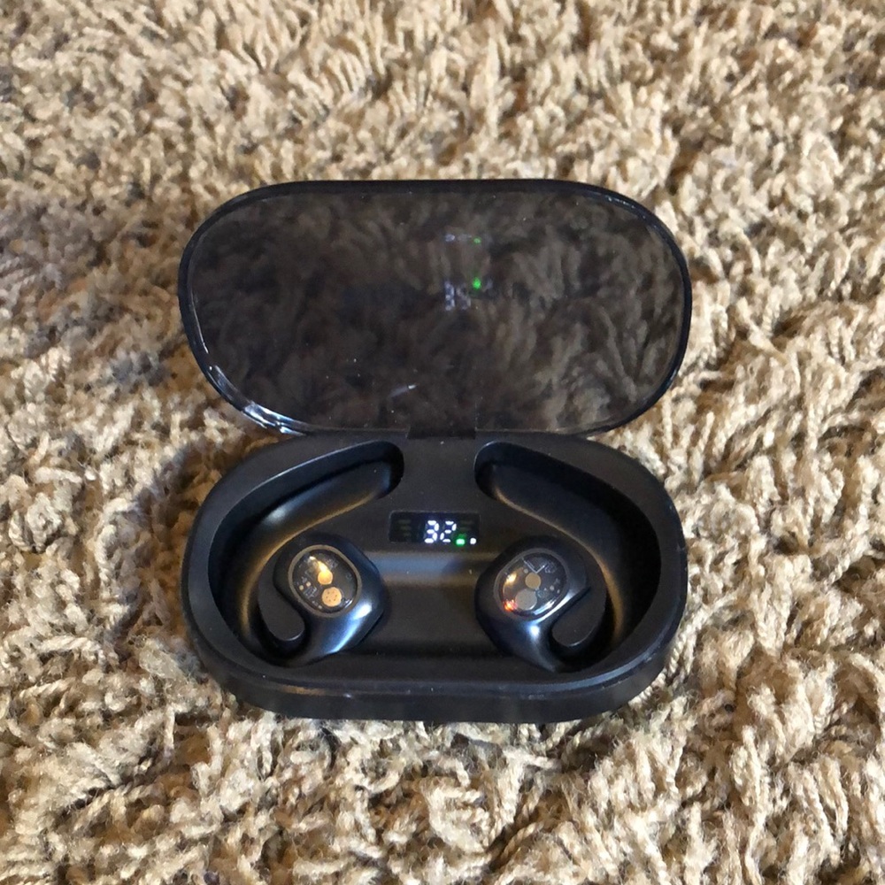 Wireless Black Open Earbuds with Charging Case